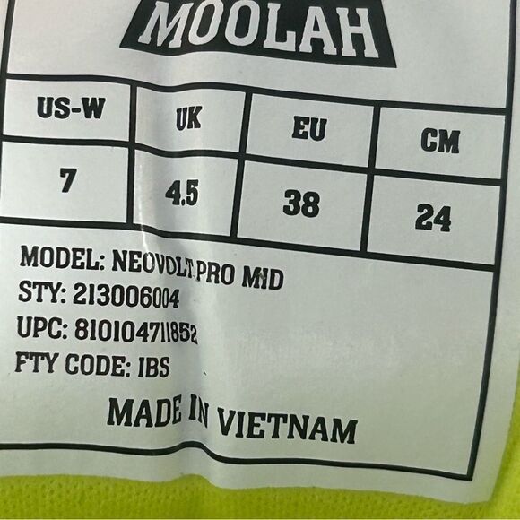 Moolah Neovolt Pro Mid Women’s Basketball Shoes Highlight Tape Yellow Size 7 - Picture 8 of 8